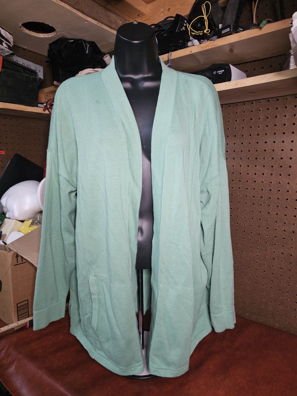 Isaac Mizrahi Live Mint Green Cardigan 1x